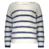 Red Button Trui Fuzzy Stripe Ecru Indigo