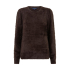 Red Button Sweater Fuzzy Espresso