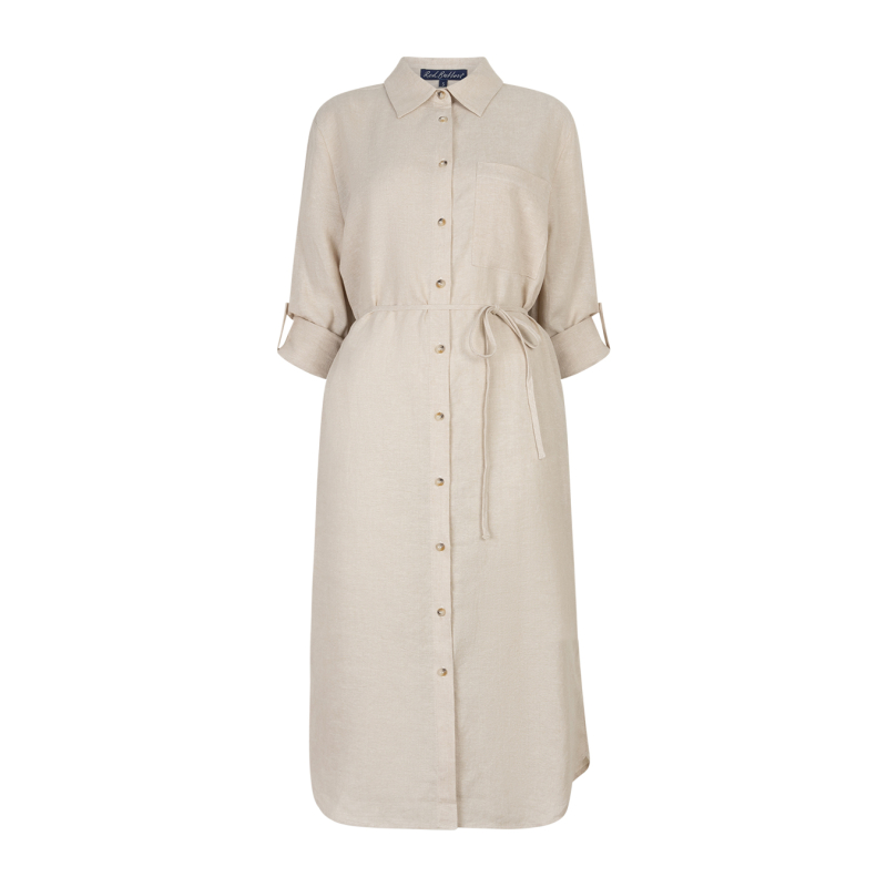 Red Button Blouse Jurk Pebble