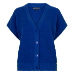Red Button Vest Lesley Popcorn Cobalt