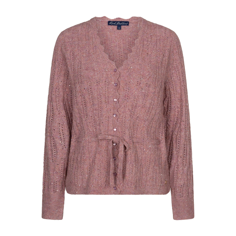 Red Button Vest Ajour Sparkle Mauve