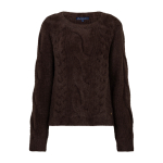 Red Button Trui Sweet Fluffy Cable Espresso