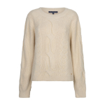 Red Button Trui Sweet Fluffy Cable Light Sand