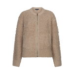 Red Button Vest Boucle Latte