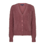 Red Button Vest Fuzzy Mauve