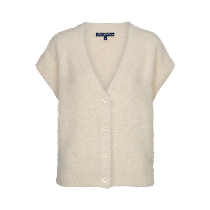 Red Button Spencer Fuzzy Cream