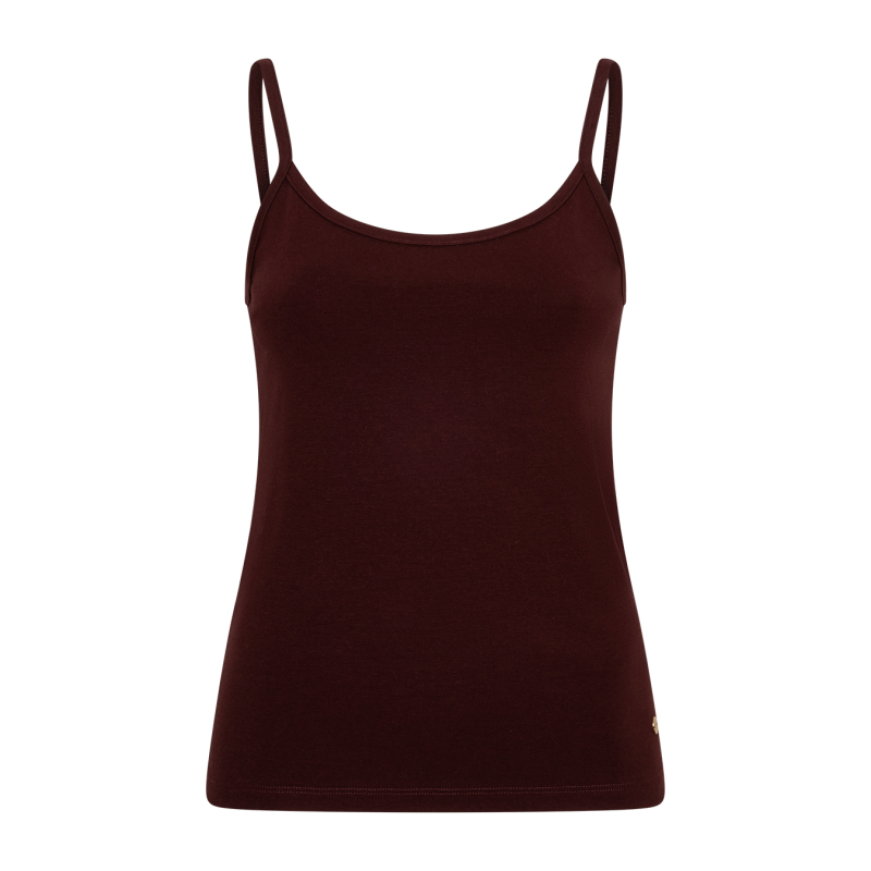 Red Button Singlet Burgundy