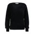 Red Button Sweater Bodi Fluffy Black