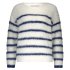 Red Button Trui Fuzzy Stripe Ecru Indigo