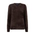 Red Button Sweater Fuzzy Espresso