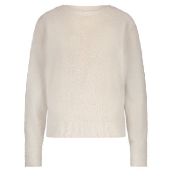 Red Button Sweater Fluffy Cream