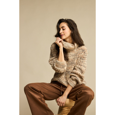 Red Button Trui Cocoon Brown