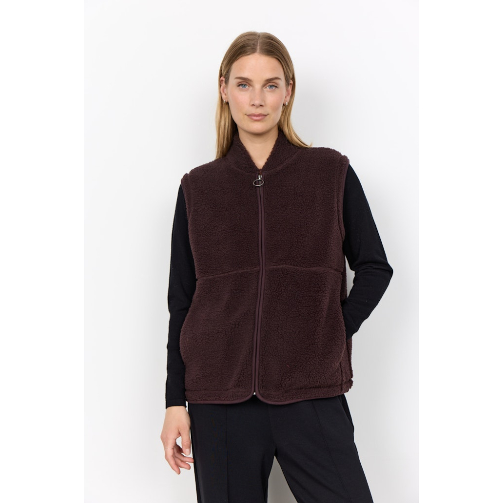 Soyaconcept Gilet Onyx Chocolate Plum