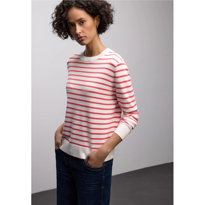 Street One Trui Stripes Off White