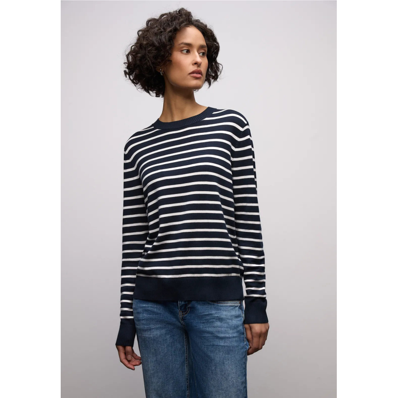 Street One Trui Stripes Deep Blue