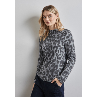 Street One Shirt Leopard Echo Grey