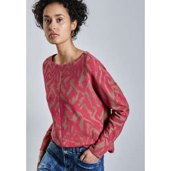 Street One Shirt Jacquard Sugar Coral