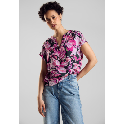 Street One Blouse Top Flower Magnolia Pink