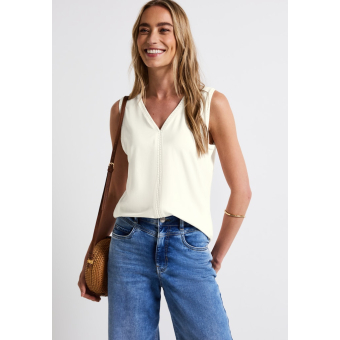 Street One Top Crochet Off White