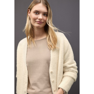 Street One Vest Fluffy Button Soft Beige