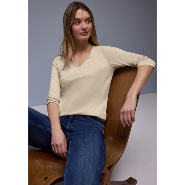 Street One Shirt Ada Heart Cotton Beige