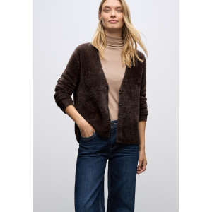 Street One Vest Fluffy Button Deep Roast Brown