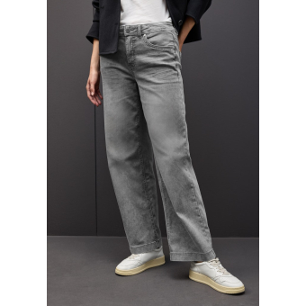 Street One Jeans Wide Light Grey Random Washed