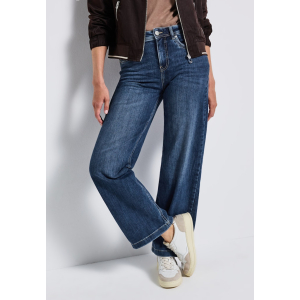 Street One Jeans Wide Mid Blue Soft Washed