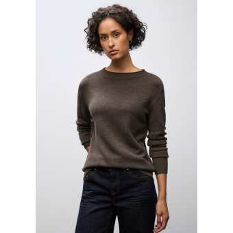 Street One Trui Rolled Dark Nomad Brown