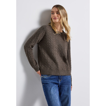 Street One Trui Cosy Dark Nomad Brown