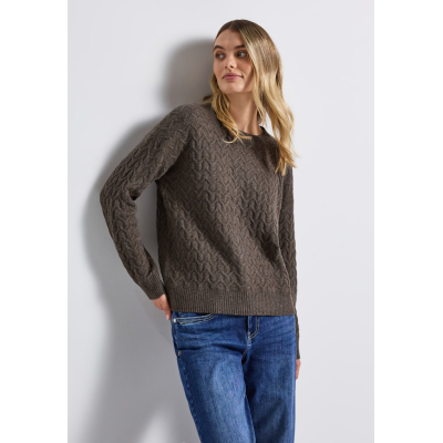 Street One Trui Cosy Dark Nomad Brown