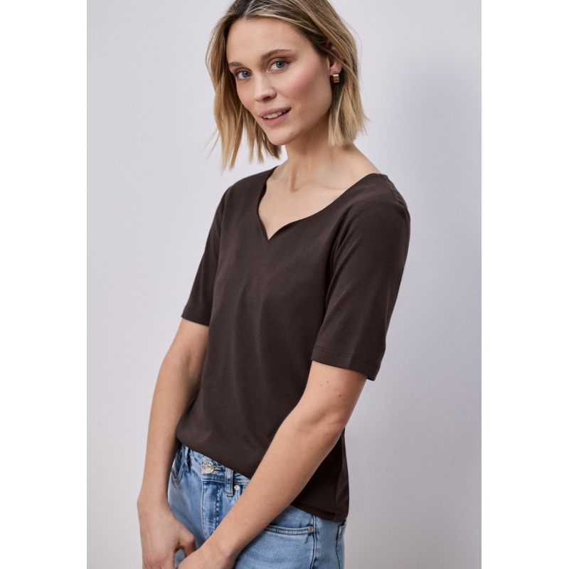 Street One Shirt Ada Heart Espresso Brown