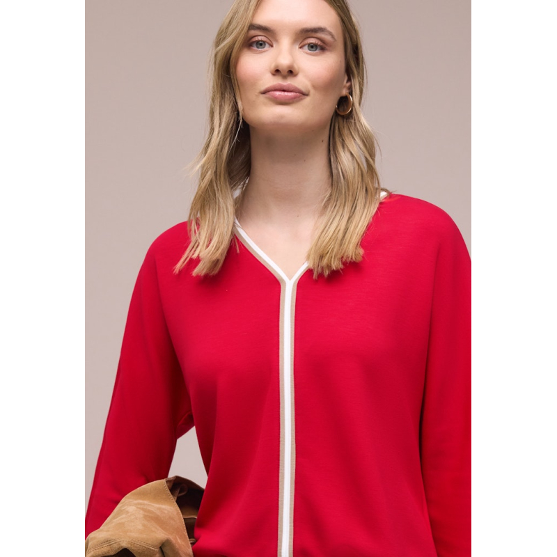 Street One Shirt Stripe Salsa Red