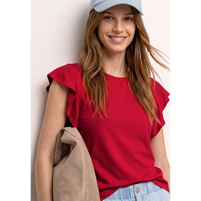 Street One Shirt Volants Salsa Red