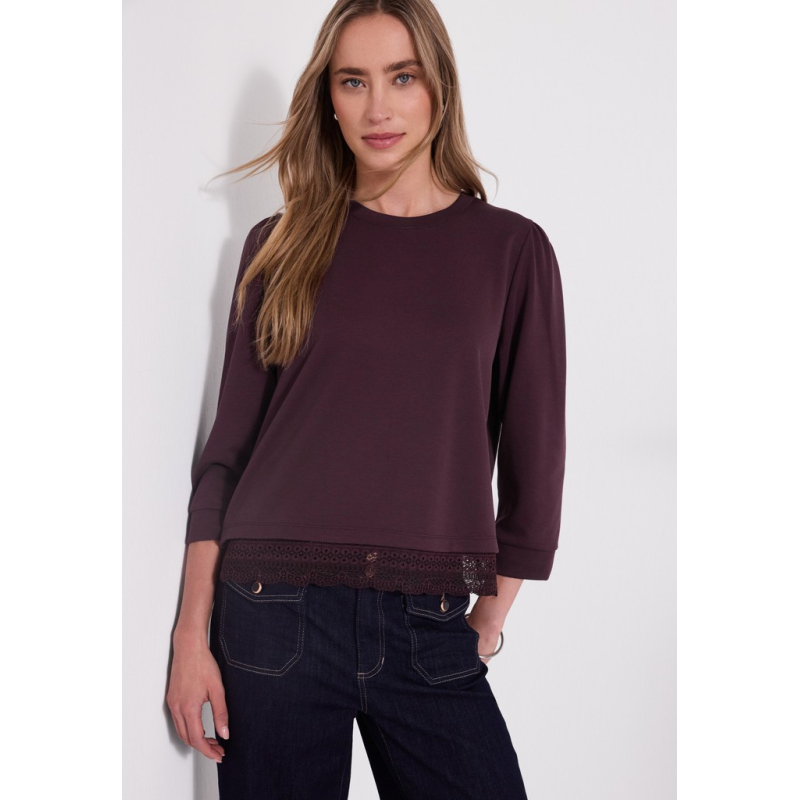 Street One Shirt Lace Rustic Rouge