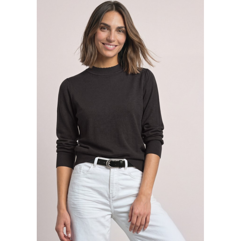 Street One Sweater Puffy Black Coffee