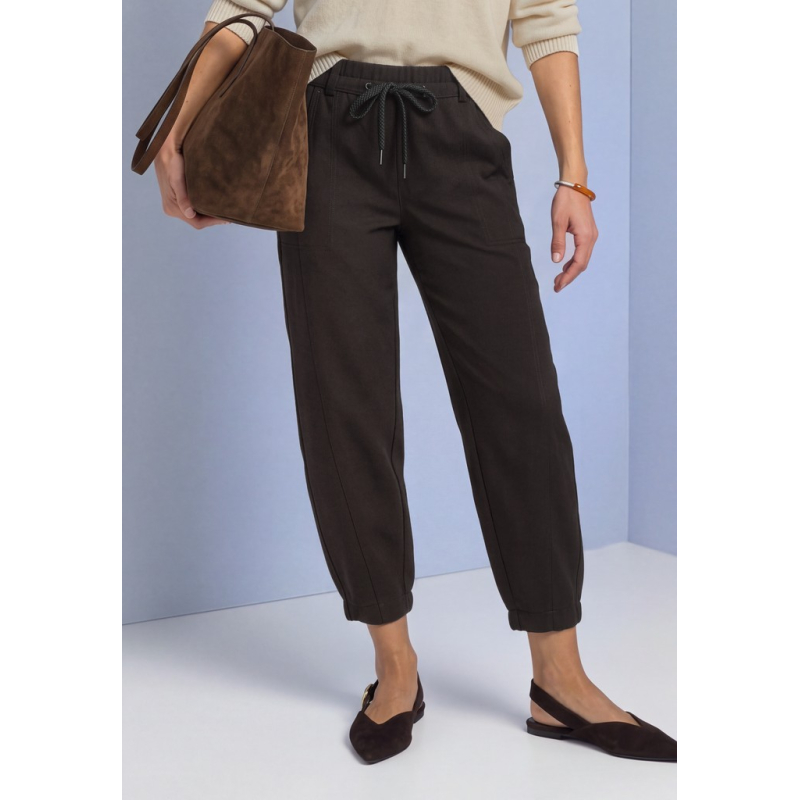 Street One Broek Karlie Barrel Black Coffee