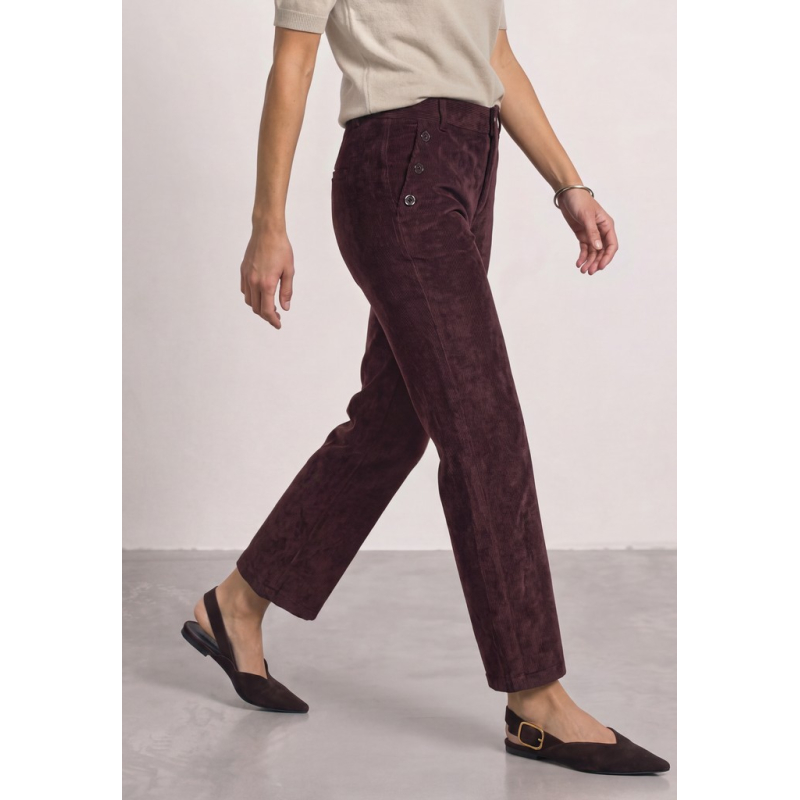 Street One Broek Amalia Corduroy Vintage Ruby