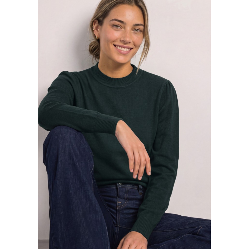 Street One Sweater Puffy Black Stormy Green
