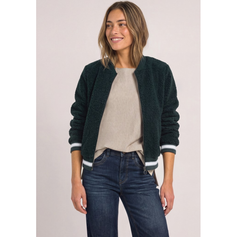 Street One Teddy Vest Stormy Green