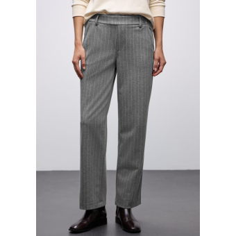 Street One Broek Pinstripe Dark Pelican Grey