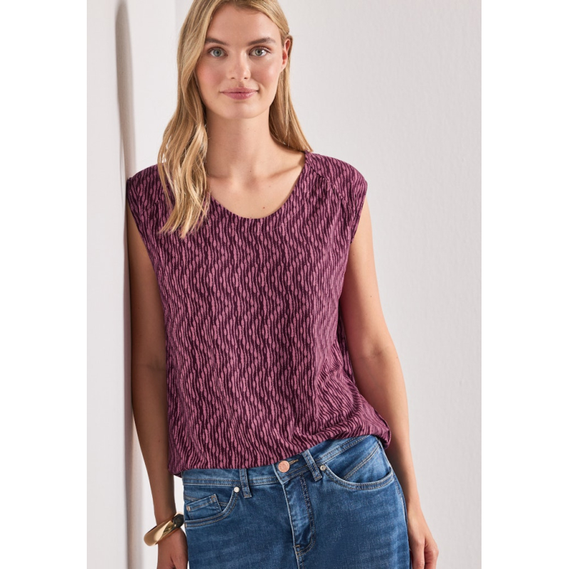 Street One Top Zig Zag Blush Berry