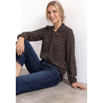 Street One Blouse Dots Black Coffee