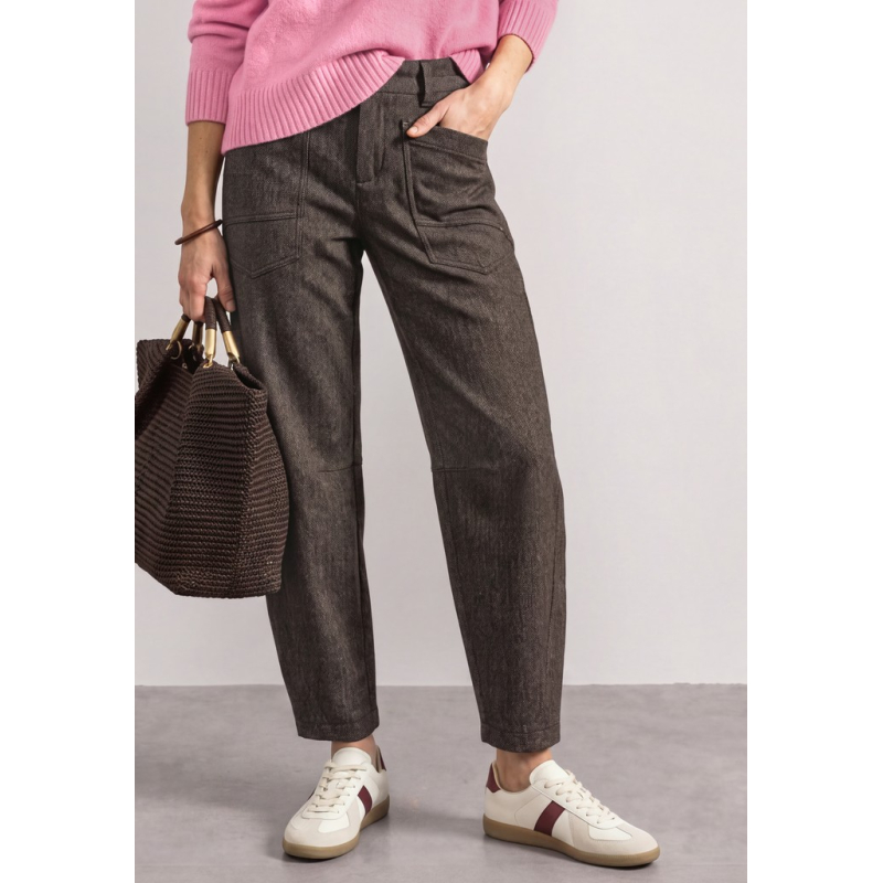Street One Broek Karlie Barrel Black Coffee