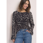 Street One Shirt Mesh Volant Black
