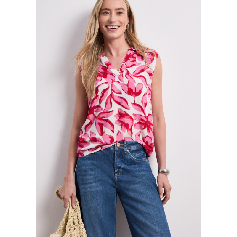 Street One Top Flower Off White