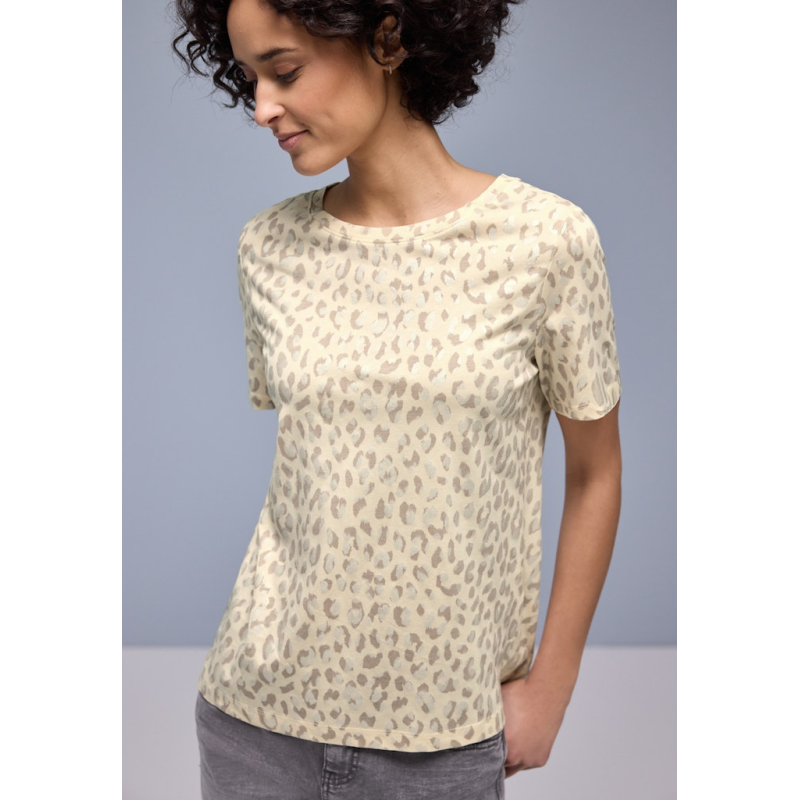 Street One T-Shirt Leo Light Terra Mocha