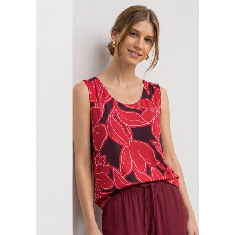 Street One Top Flower Salsa Red