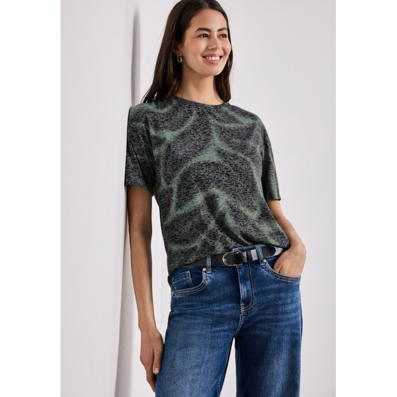 Street One Shirt Burned Deep Bound Green