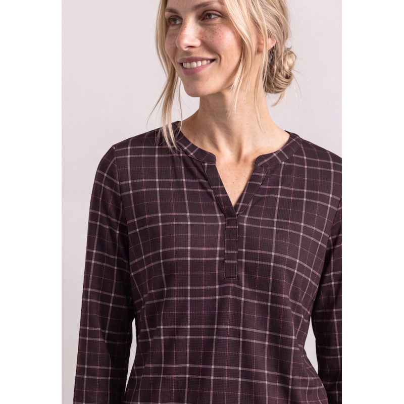 Street One Shirt Checked Rustic Rouge